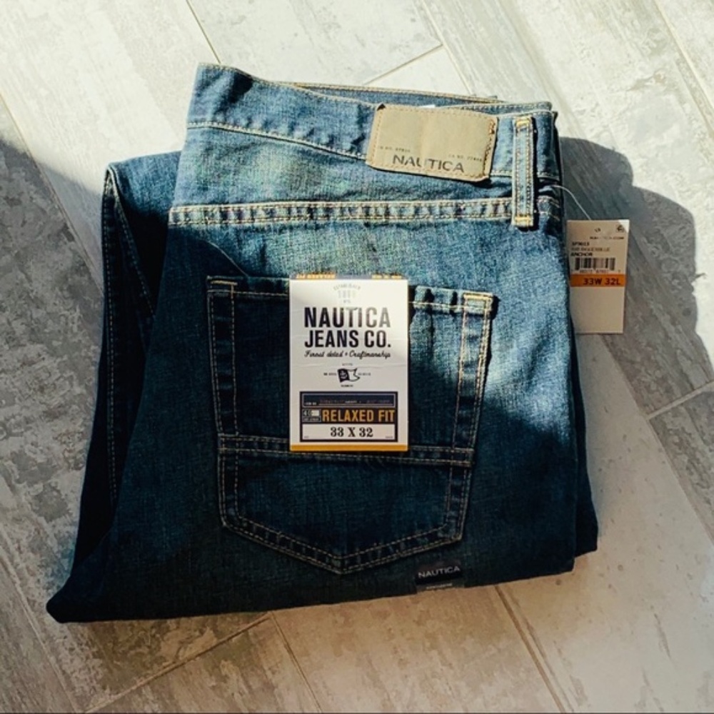 NAUTICA Jeans Co. NYC Relaxed Fit Dark 34W 32L Men - Picture 3 of 10